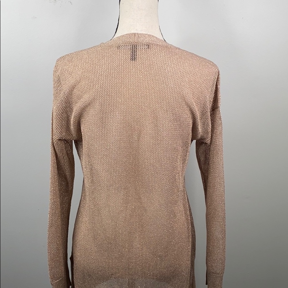 White House Black Market gold shimmer cardigan - S - Picture 6 of 8